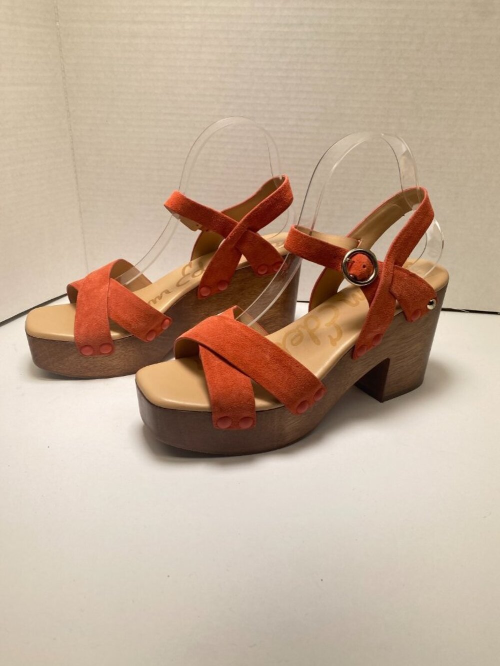 Sam Edelman Women's Josefine Orange Strap Chucky platform Sandal Sz 9